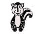 Small skunk wagging his tail.