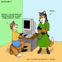 A young fox trys to explain about his internet surfing .