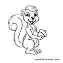 Click for printable cute squirrel drawing.
