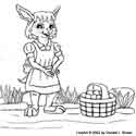 Click for  printable bunny with eggs drawing.